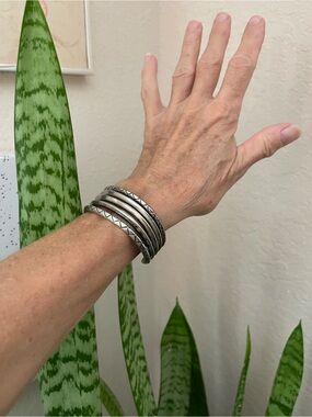 House of Harlow 1960 Silver Stackable look Cuff Bracelet - Silver